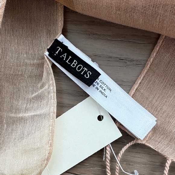 Talbot’s Silk / Cotton Blend Striped Scarf - Picture 3 of 8